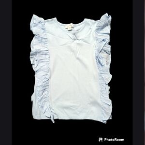 Beautiful baby blue ruffle sleeve top new without tags.
